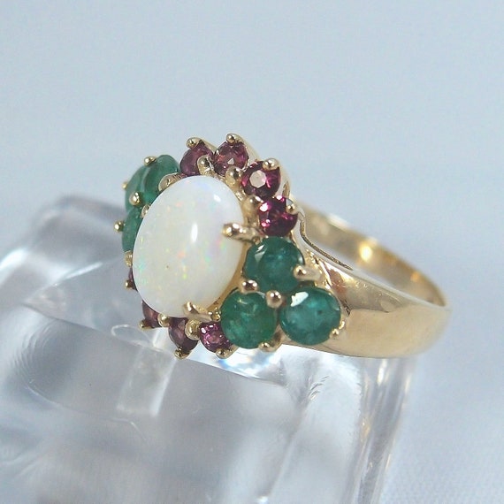 REDUCED! Opal Emerald and Tourmaline Three natura… - image 1