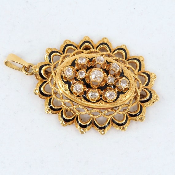 Extraordinary 18K solid gold pendant Victorian er… - image 2