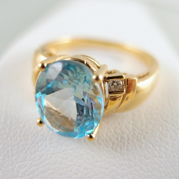 Stunning 18K solid gold and natural topaz ring Di… - image 7