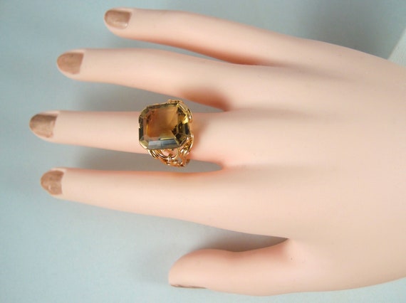 Massive cocktail ring in 18K solid gold Stamped M… - image 6