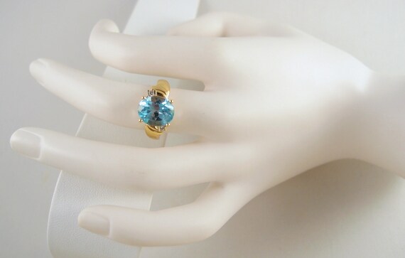 Stunning 18K solid gold and natural topaz ring Di… - image 3