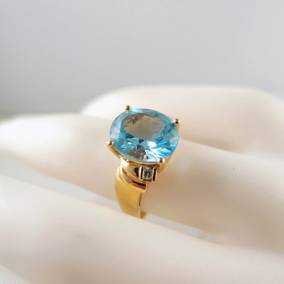 Stunning 18K solid gold and natural topaz ring Di… - image 10