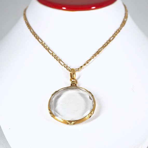 Fabulous 18K solid gold necklace with chiseled an… - image 2