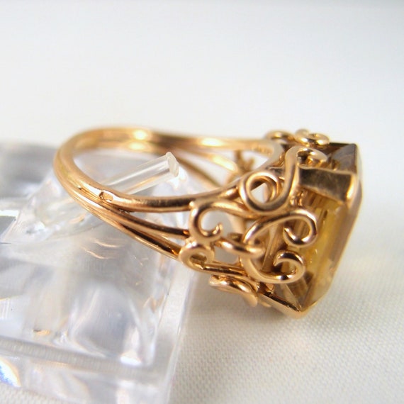 Massive cocktail ring in 18K solid gold Stamped M… - image 3