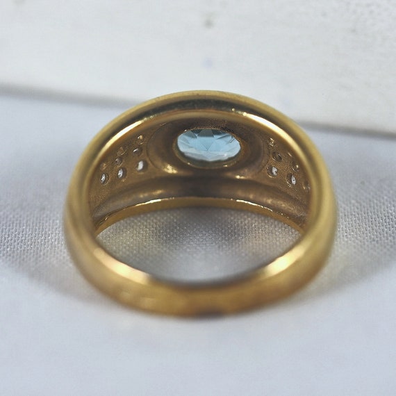 Massive solid gold ring with exquisite blue topaz… - image 7