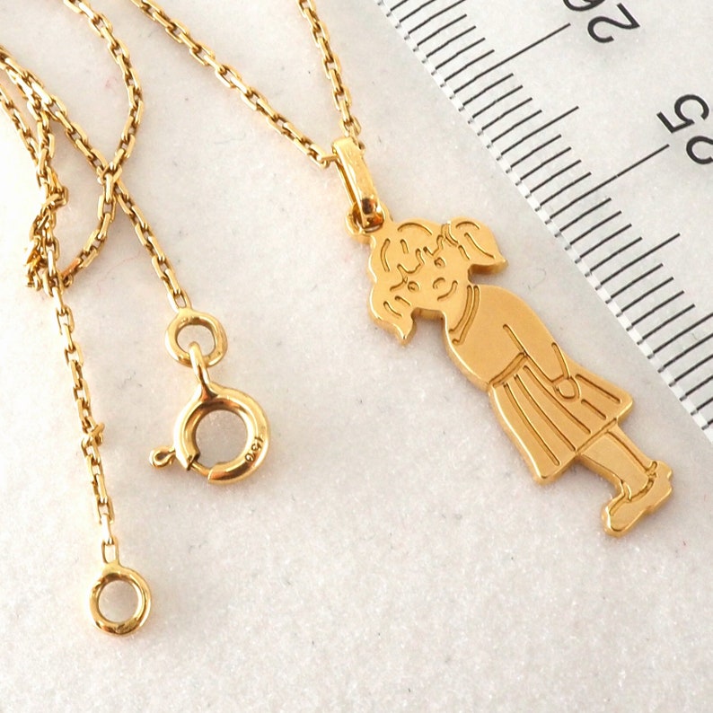 Vintage Little Orphan Annie Necklace in 18K Solid Gold Stamped Etsy