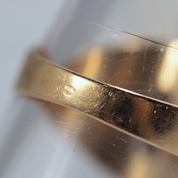 Stunning Tank ring Stamped 18K solid gold Old Eur… - image 9