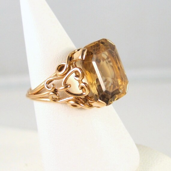 Massive cocktail ring in 18K solid gold Stamped M… - image 8