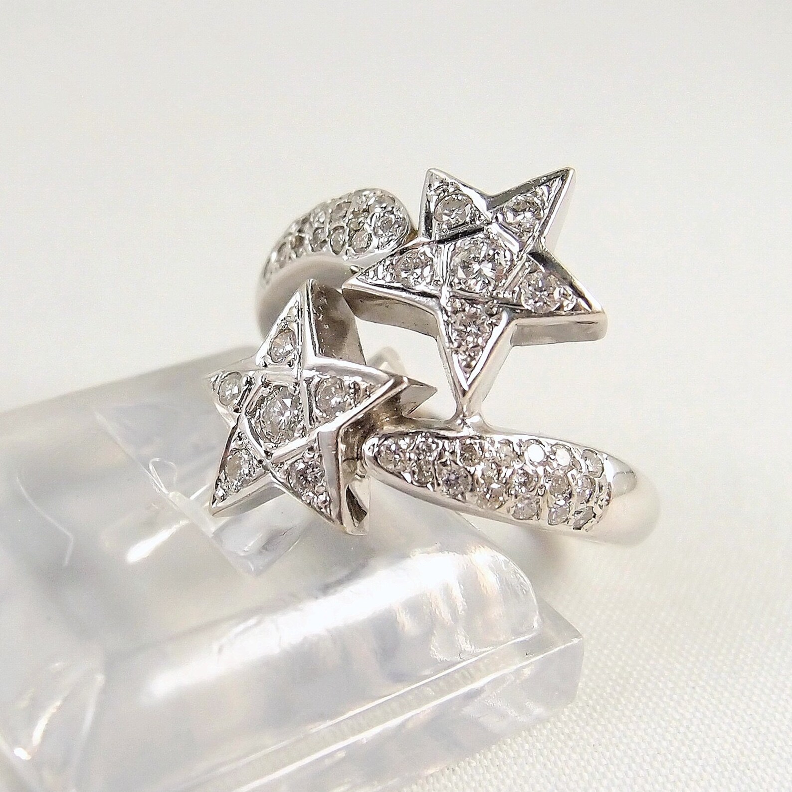 Stunning Natural Diamond Star Ring in 18K Solid Gold Stamped Etsy