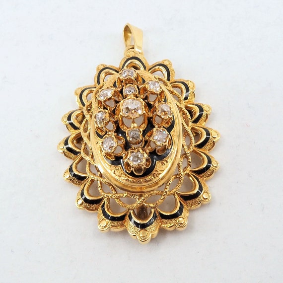 Extraordinary 18K solid gold pendant Victorian er… - image 7