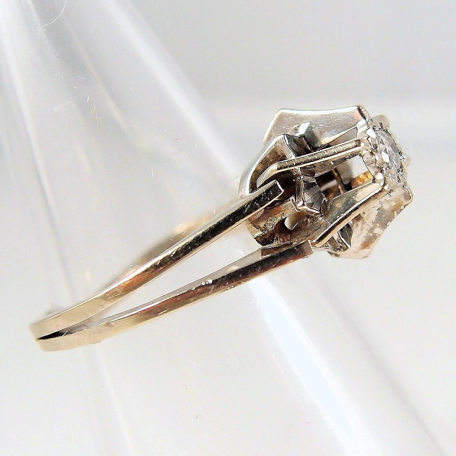 Extraordinary 18K solid white gold Belcher set petite diamond Etsy