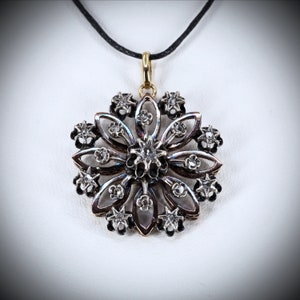18K Solid Gold Silver Diamonds Rare Napoléon III Era Fine Pendant