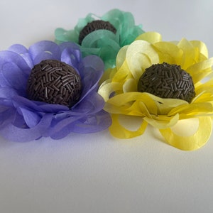 25 TRUFFLE HOLDERS - Ferrero Rocher wrapper - Forminhas para doces/brigadeiro - Chocolate wrappers - Model Peony