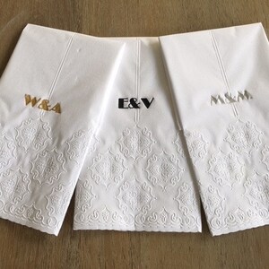 Guest Paper Towel - Wedding Paper Towel - Hand Paper Towel - Medium monogram - White Paper Towel - Personalized Paper Towels (12 towels)