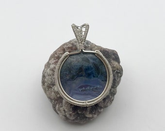 Wire Pendant - Purple Moss Agate - NEW MATERIAL!