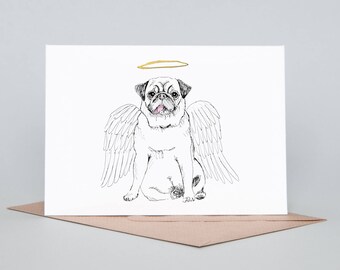 Angel Pug Card