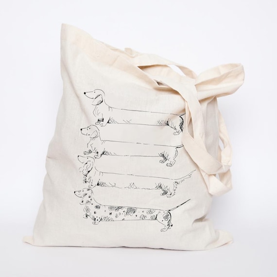 The Dachshund Cotton Tote Bag