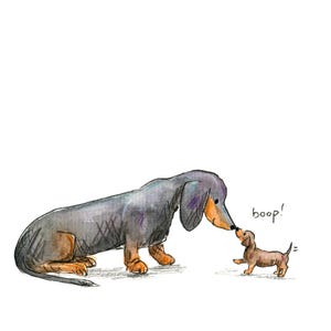Carte postale A6 Teckel Boop