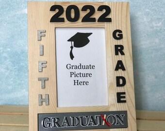 Elementary Graduation Picture Frame | 4x6 or 5x7  | Fifth Grade Promotion | Wood Picture Frame | Graduation Gift | Optional School Years