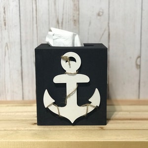 Tissue Box Cover With Anchor Striped Tissue Box Anchor -  Israel