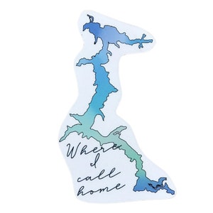 Where I Call Home Coeur d&#39;Alene Lake Sticker | Water Bottle Sticker | Waterproof | Laptop Decal | Idaho Lakes