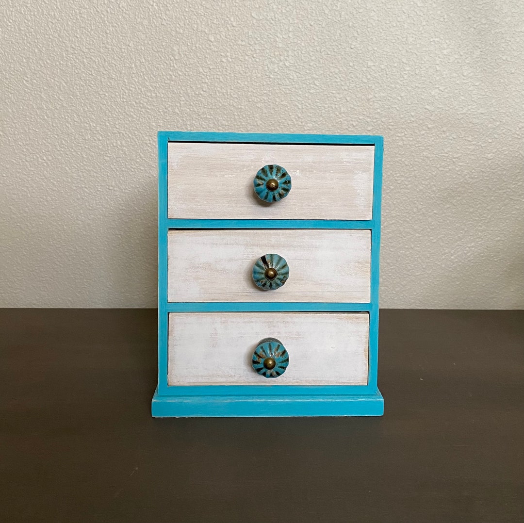 Small Wood Storage Box With Drawers Jewelry Box Craft Etsy