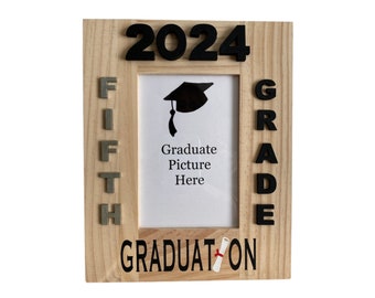 Elementary Graduation Picture Frame | 5x7 | Fifth Grade Promotion | Wood Picture Frame | Graduation Gift | Optional School Year