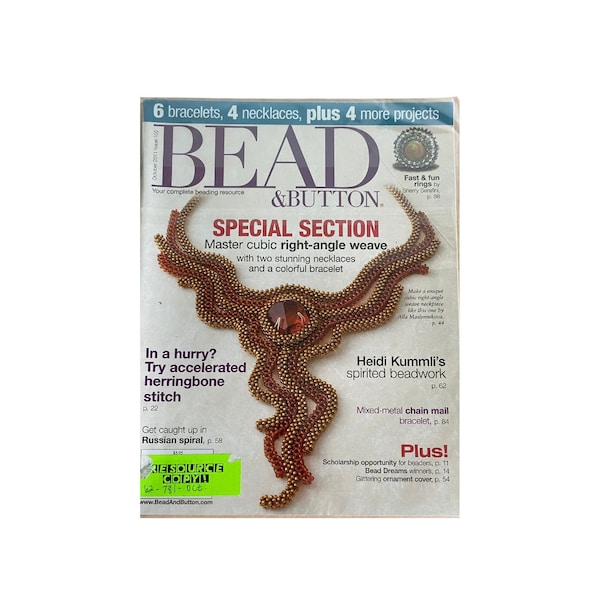 October 2011 Bead and Button Magazine | Issue #105 | Beadwork Inspiration and Instruction | How To Guide | Junk Journals