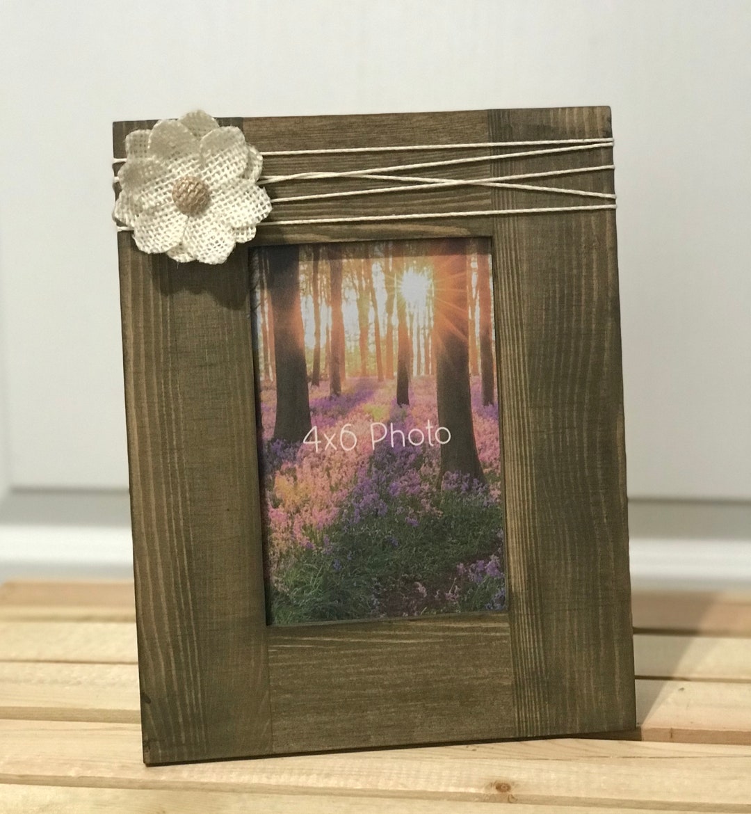 Rustic Flower Picture Frame 4x6 Photo Family Photo Custom Wood Frames