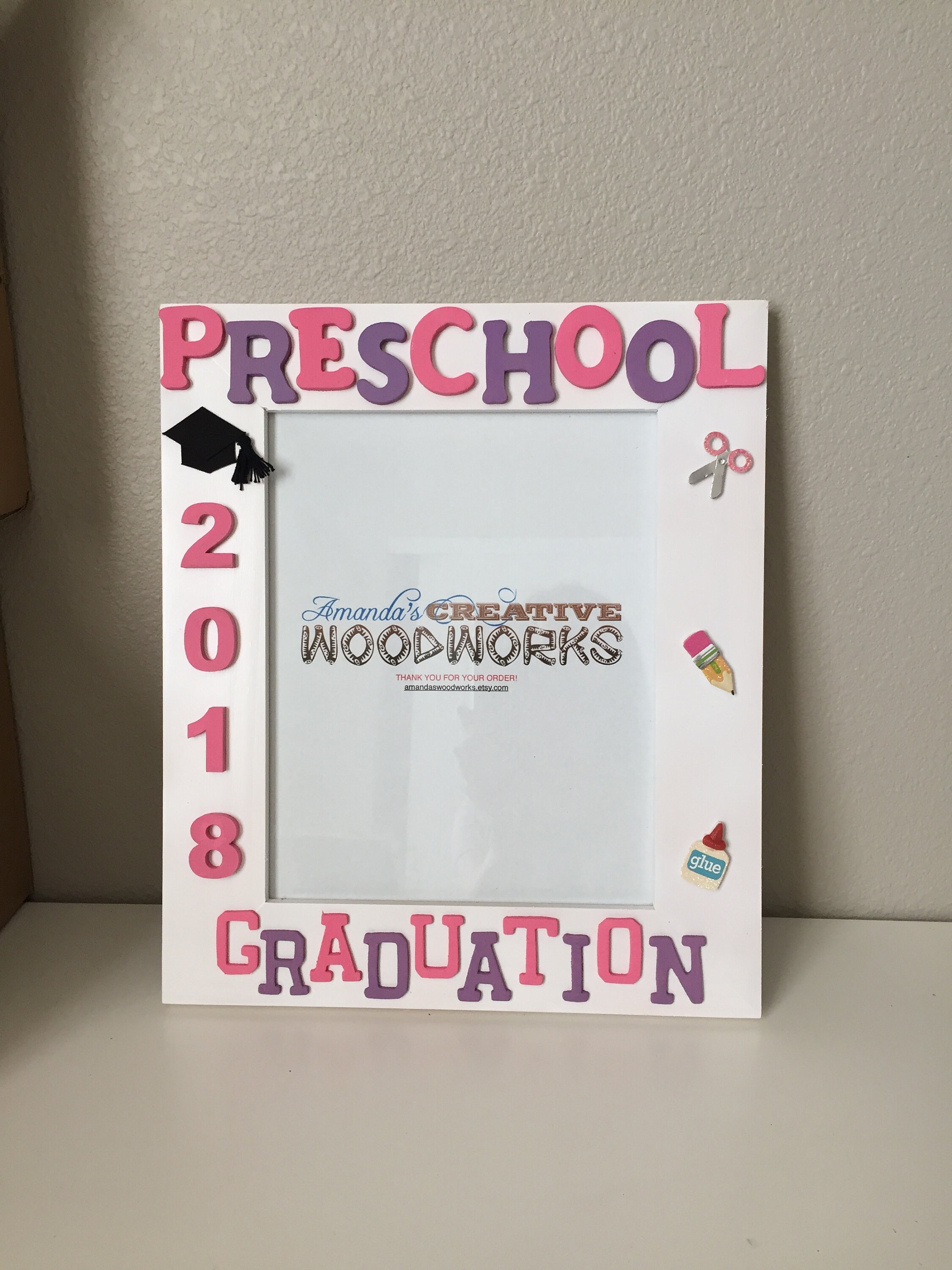 8x10 Preschool Graduation Frame Custom Wood Picture Frame Etsy