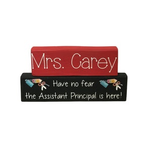 Personalized Assistant Principal Gift | Have No Fear the Assistant Principal is Here Blocks | Teacher Appreciation Day Gift | COLOR CHOICES
