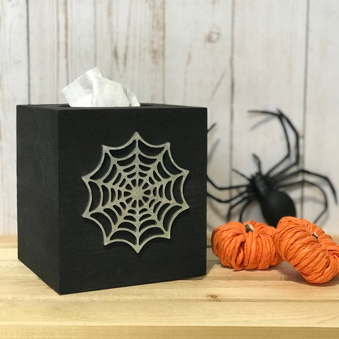 Halloween Tissue Box Cover Square Wood Tissue Box Etsy