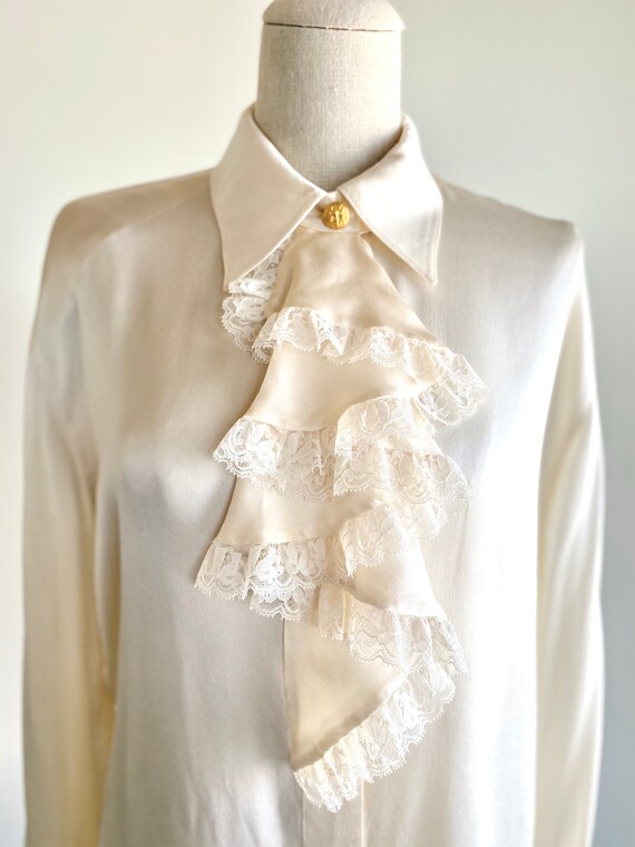 80’s ESCADA Silk Ruffle Blouse