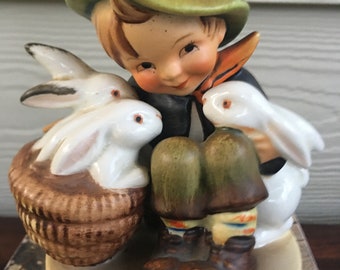 hummel boy with bunnies