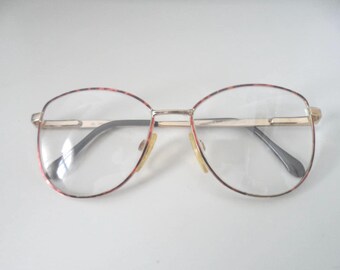 Vintage Men's eye glass frame Luxotica Gold electroplated Italy 52 16