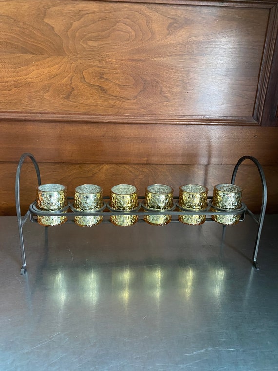 メタルゴールドガラスキャンドルホルダー 6スロット - Etsy 日本