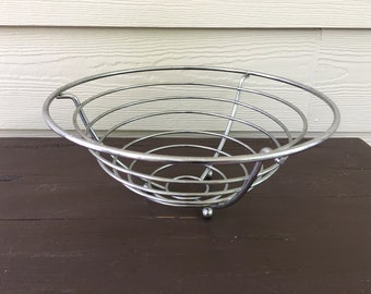 metal basket fruit bowl 12 by 5 inches tall