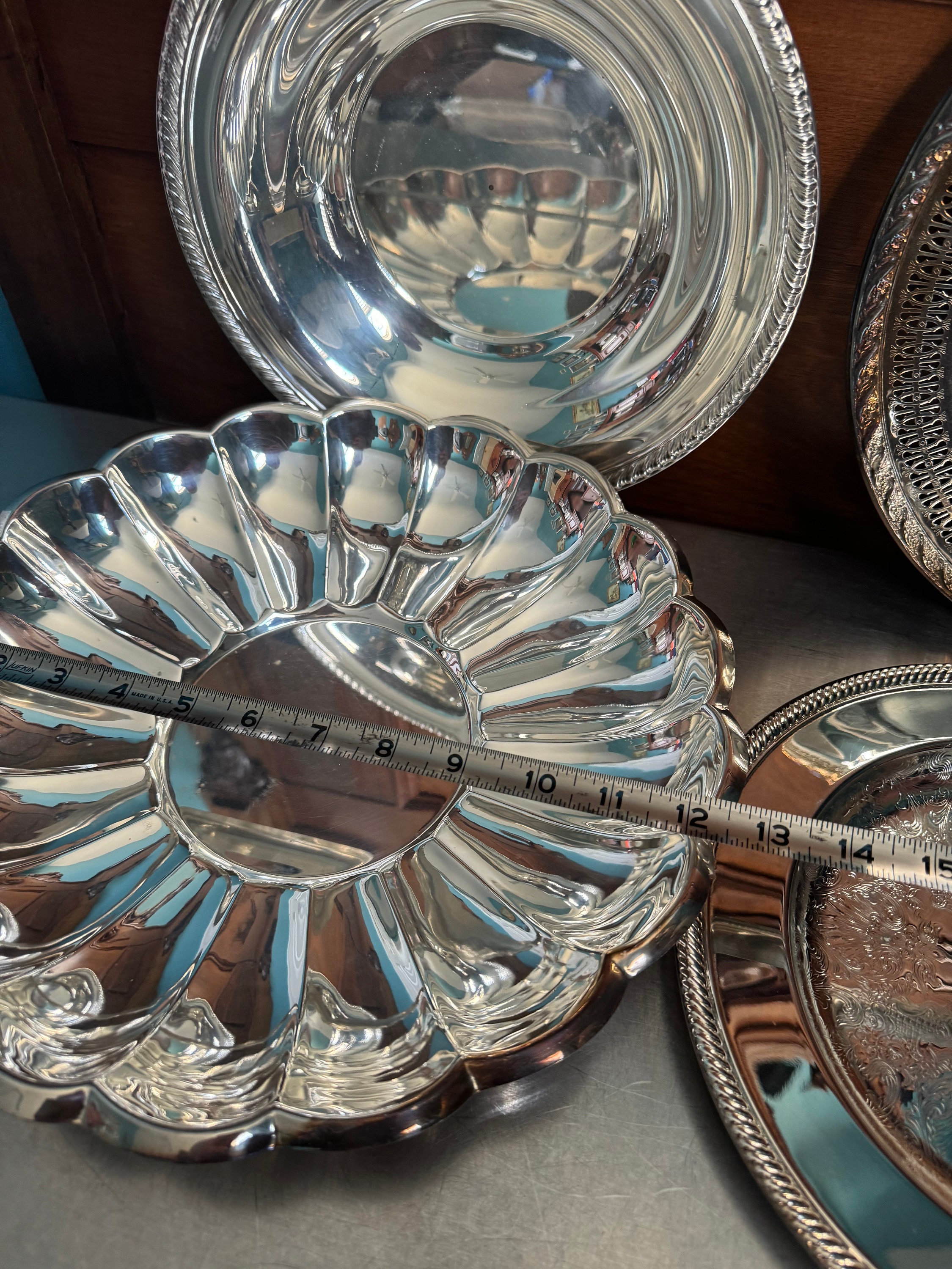 組み立て済み 銀メッキボウル クリーマー シュガーボウル 4個セット