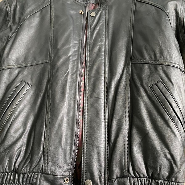 Grey Leather Jacket Etsy