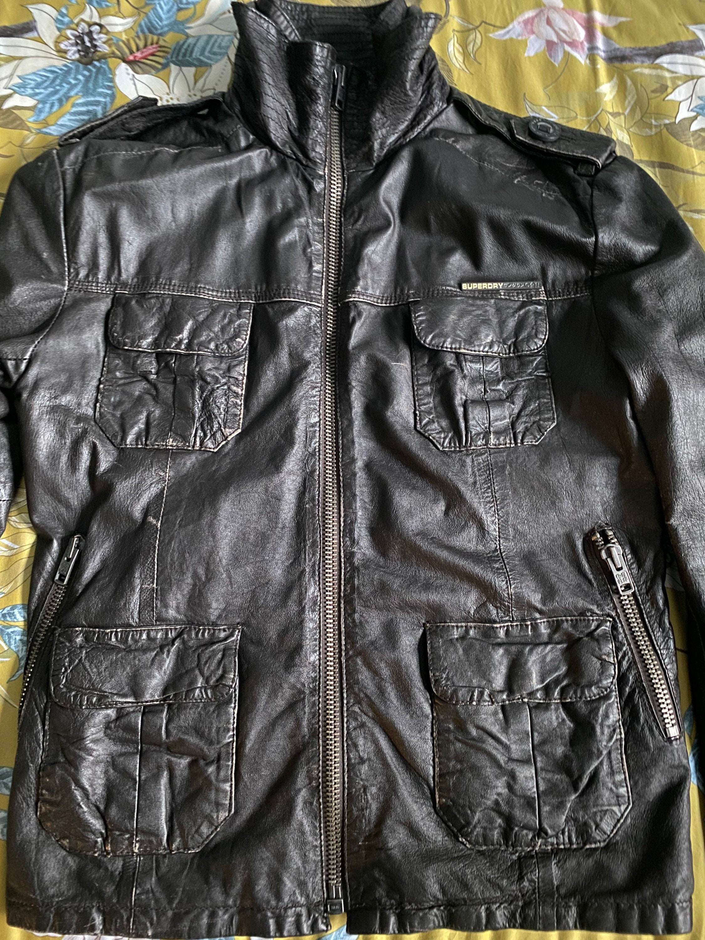 Superdry Leather Jacket - Etsy Canada