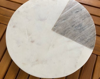 Table Sugar Marble Lazy Susan - 14" White Marble Turntable For Kitchen & Dining - View #8