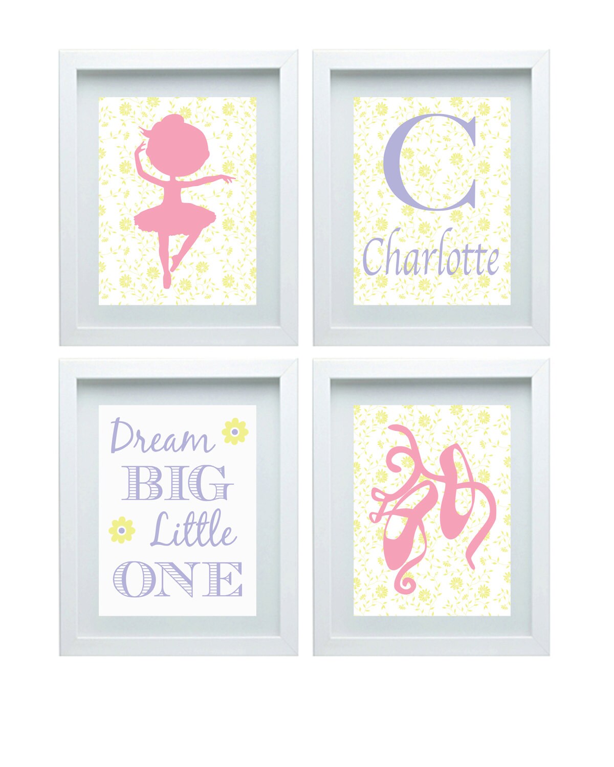 Girls Art Ballerina Decor Purple Pink Bedroom decor ...