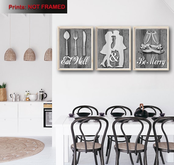 Shabby Chic Kitchen Decor Kitchen Art Eat Well And Be Merry Etsy
