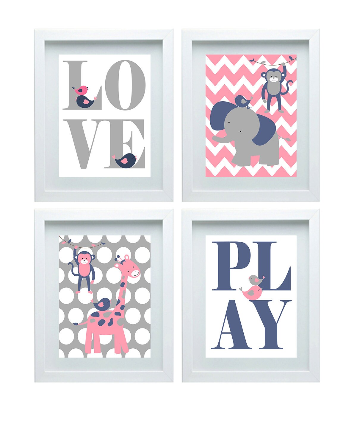 Love Wall Art Zoo Animal Nursery Safari Animal Decor Girl Room Etsy