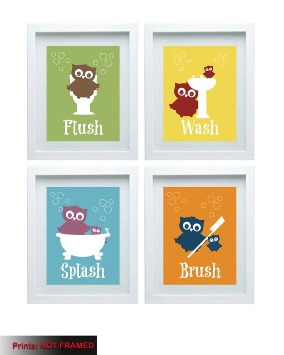 Badezimmer Regeln Kunst Kinder Badezimmer Dekor Eule Wand Etsy