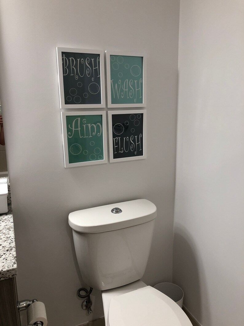 Kids Bathroom Rules Boys Bathroom Art Boys Bathroom Decor Wall Etsy