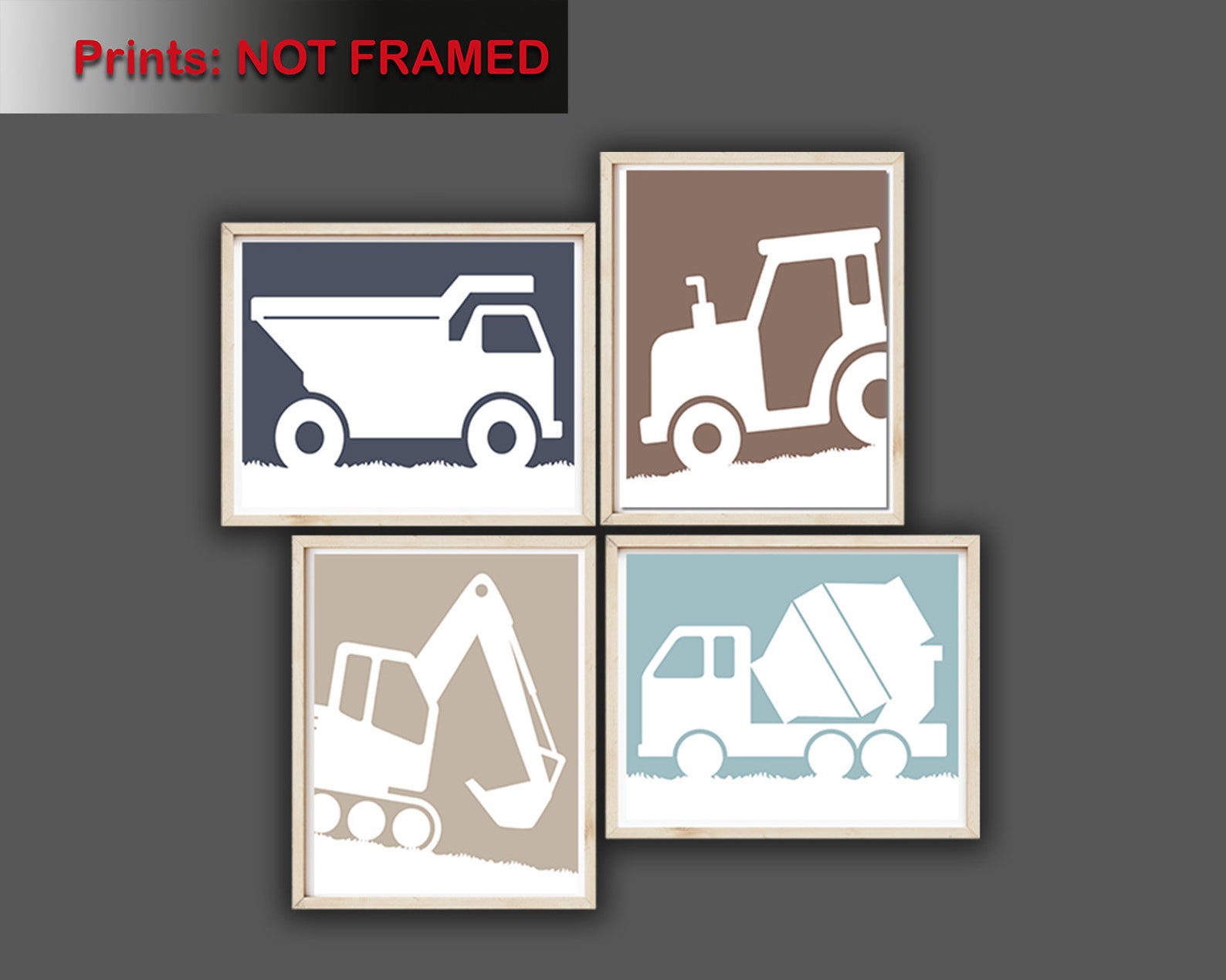 Construction Truck Wall Art Dump Truck Wall Art Boy Room Wall Etsy