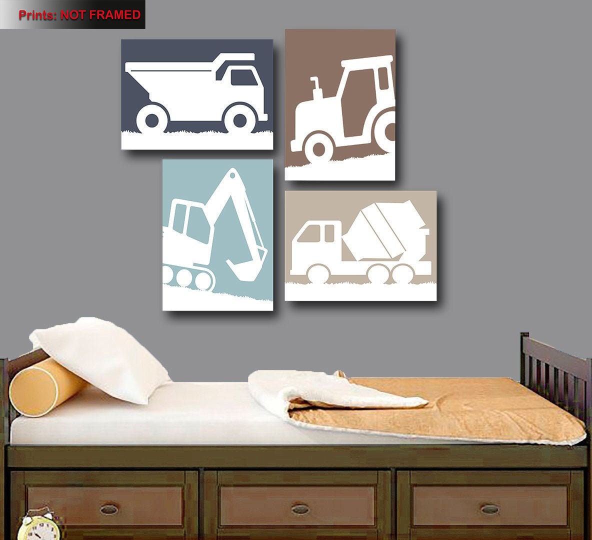 Construction Truck Wall Art Dump Truck Wall Art Boy Room Wall Etsy
