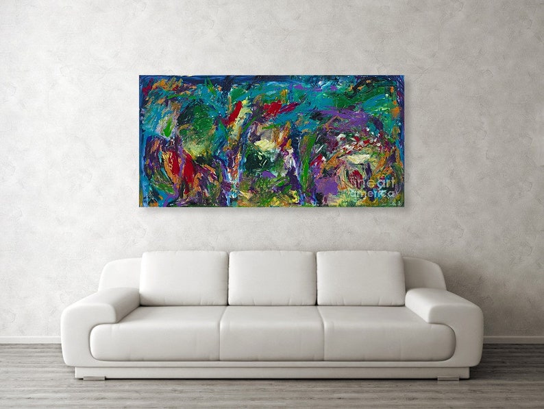 Big Abstract Rectangle Painting Modern Acrylic Canvas art Etsy