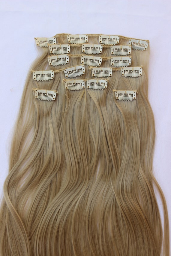 24 Ash Blonde Hair Extension 8 Piece Set Blonde Hair Etsy